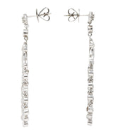 Contemporary 2.20 CTW 18 Karat White Gold Chandelier Drop Fringe Earrings Wilson's Estate Jewelry