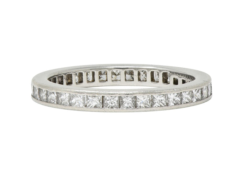 Tiffany & Co. 0.78 CTW Princess Cut Diamond Platinum Eternity Channel Band Ring