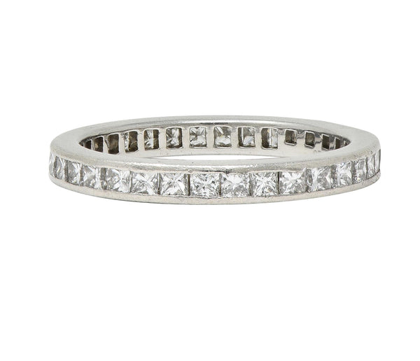 Tiffany & Co. 0.78 CTW Princess Cut Diamond Platinum Eternity Channel Band Ring