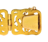 Riker Brothers Art Nouveau Ruby Diamond Demantoid 14 Karat Gold Bee Bracelet