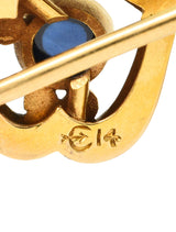 Whiteside & Blank Pearl Sapphire 14 Karat Gold StickpinStick Pin - Wilson's Estate Jewelry