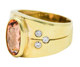 1970's Vintage Imperial Topaz Diamond 18 Karat Gold Band RingRing - Wilson's Estate Jewelry