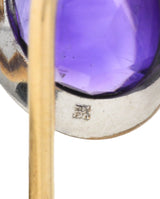 1920's Art Deco Amethyst Enamel Platinum StickpinStick Pin - Wilson's Estate Jewelry