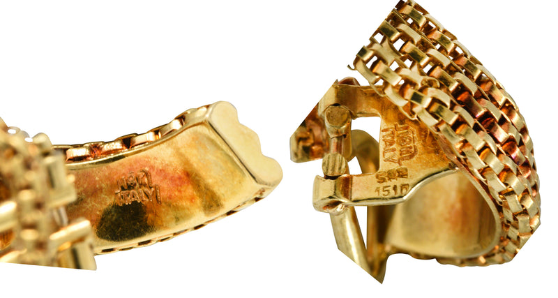 Vintage Italian 18 Karat Gold Tassel Ear-Clip EarringsEarrings - Wilson's Estate Jewelry