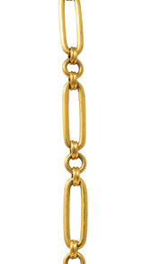 Victorian 14 Karat Yellow Gold Paperclip Antique Chain Necklace Wilson's Estate Jewelry