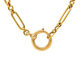 Victorian 14 Karat Yellow Gold Paperclip Antique Chain Necklace Wilson's Estate Jewelry