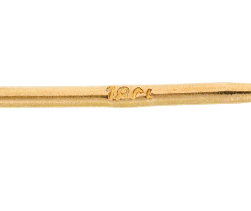 Victorian Rose Cut Diamond 18 Karat Gold Oxen StickpinStick Pin - Wilson's Estate Jewelry