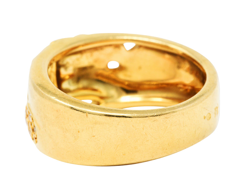 Carrera Y Carrera Diamond 18 Karat Gold Wind Nymph Blowing Band RingRing - Wilson's Estate Jewelry
