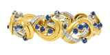 Tiffany & Co. Mid-Century 9.04 CTW Sapphire Diamond 18 Karat Platinum Bracelet