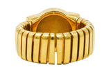 Bulgari Onyx 18 Karat Yellow Gold Tubogas Vintage Ring Wilson's Estate Jewelry
