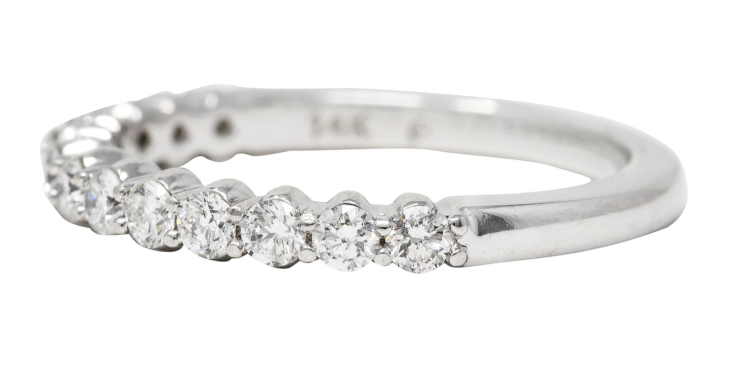 Martin Flyer Modern 0.45 CTW Diamond 14 Karat White Gold Band Ring Wilson's Estate Jewelry