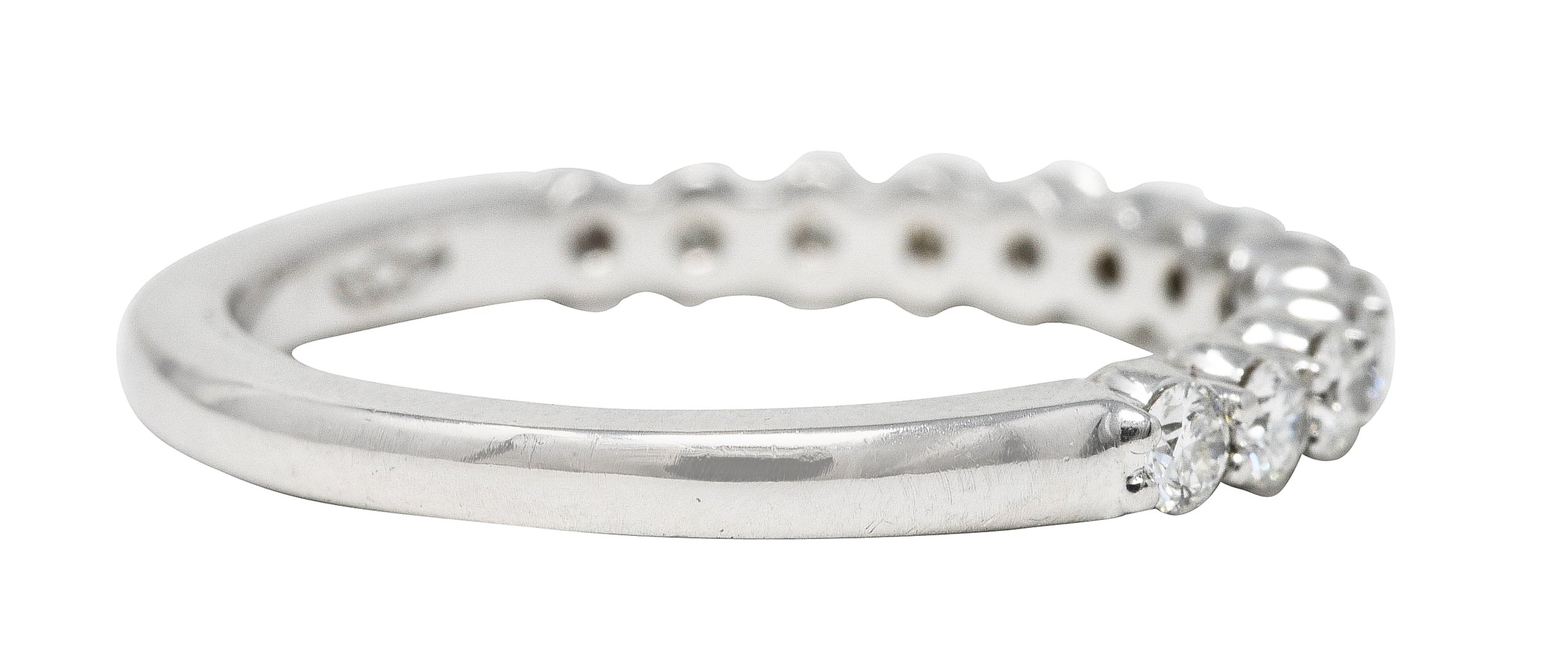Martin Flyer Modern 0.45 CTW Diamond 14 Karat White Gold Band Ring Wilson's Estate Jewelry