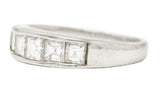 1.01 CTW Square Step Cut Diamond Platinum Vintage Channel Band Unisex Ring Wilson's Estate Jewelry