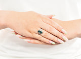 Art Deco Green Tourmaline Diamond Platinum Dinner RingRing - Wilson's Estate Jewelry