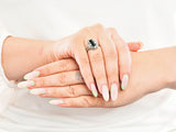 Art Deco Green Tourmaline Diamond Platinum Dinner RingRing - Wilson's Estate Jewelry
