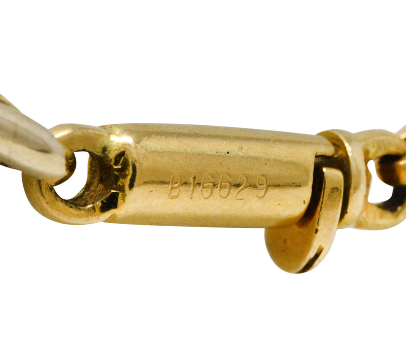 Cartier Two-Tone 18 Karat Gold Chain Link Vintage Necklace Wilson's Estate Jewelry