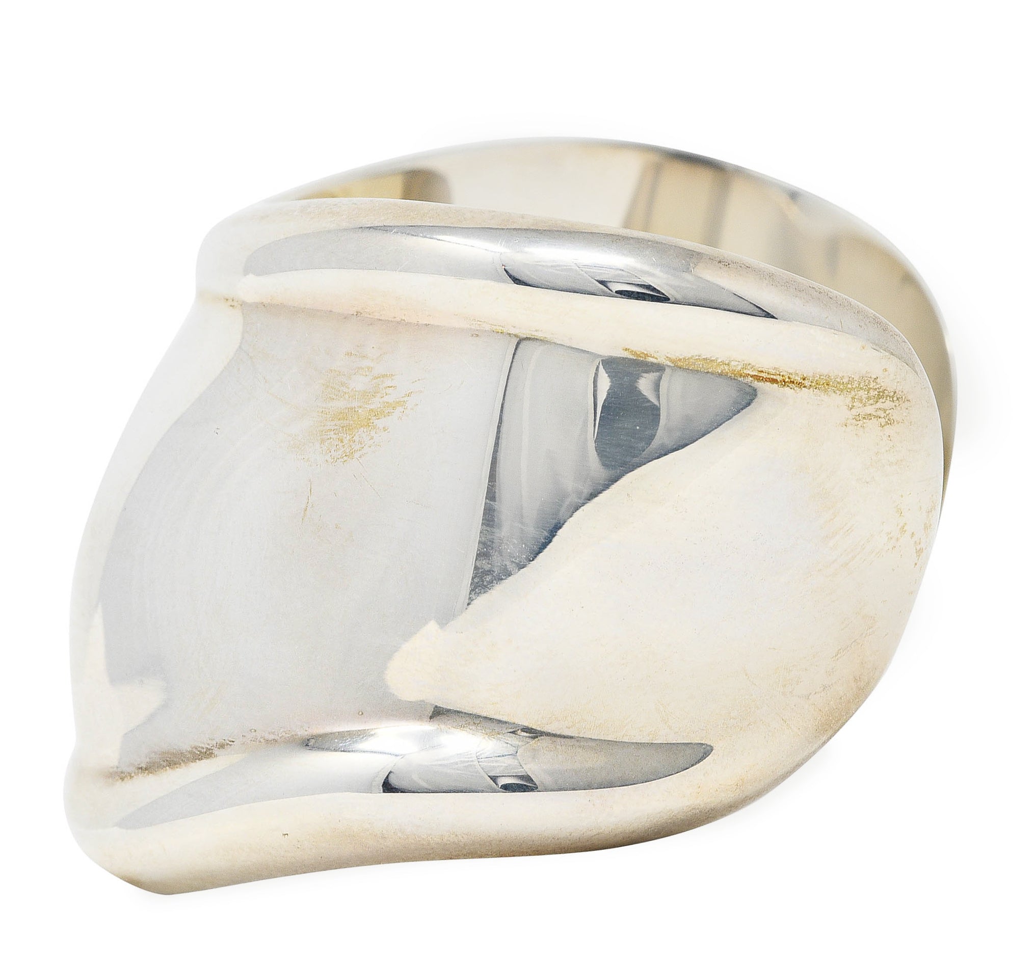 Elsa Peretti Tiffany & Co. Vintage Sterling Silver 38 MM Small Bone Cuff BraceletRings - Wilson's Estate Jewelry