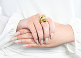 Henry Dunay 3.50 CTW Pave Diamond 18 Karat Gold Cynnabar Statement RingRing - Wilson's Estate Jewelry