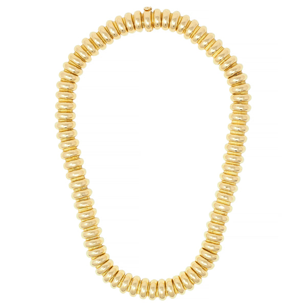 Georges L'Enfant Modernist 18 Karat Yellow Gold Tubogas Vintage Collar Necklace