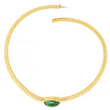 Cartier 1980s Green Tourmaline 18 Karat Yellow Gold Vintage Tubogas Necklace
