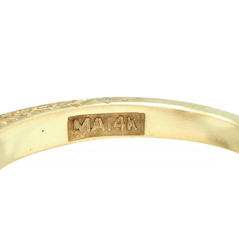 Art Deco 0.88 CTW Diamond Two-Tone 14 Karat Gold Vintage Engagement Ring