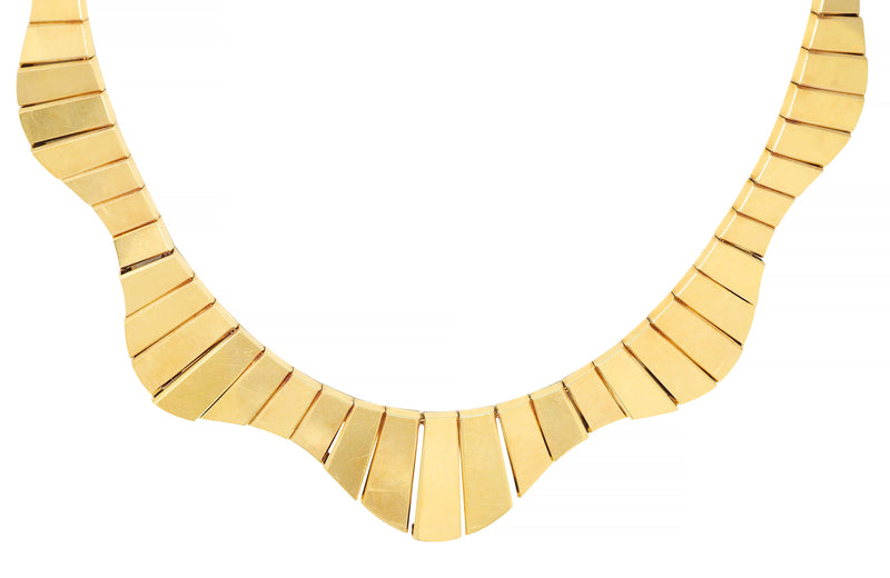 Cartier Modernist 18 Karat Yellow Gold Wave Link Vintage Necklace