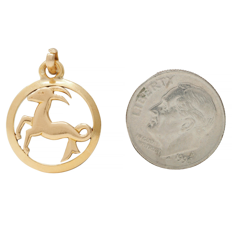 Cartier French 18 Karat Yellow Gold Capricorn Vintage Zodiac Charm Pendant