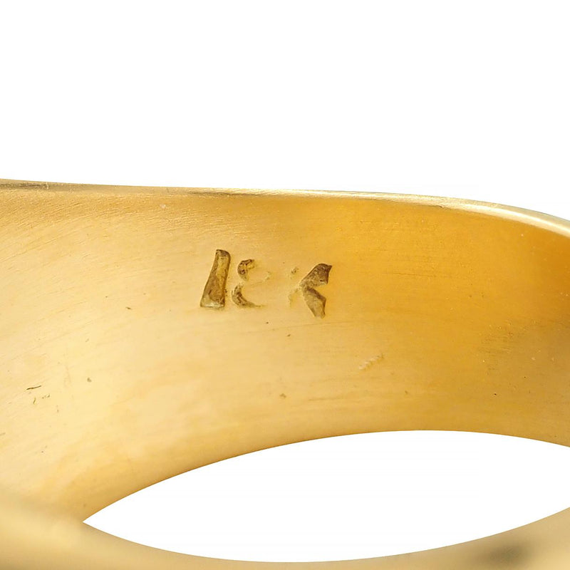 Victorian 18 Karat Yellow Gold Antique Boar Signet Ring