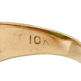 Brutalist Jade Cabochon 10 Karat Yellow Gold Vintage Signet Ring
