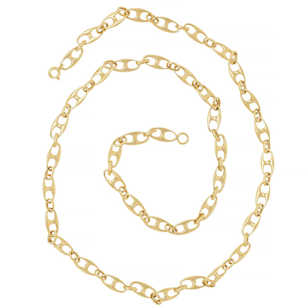 Vintage 18 Karat Yellow Gold Fancy Mariner Link Chain Necklace