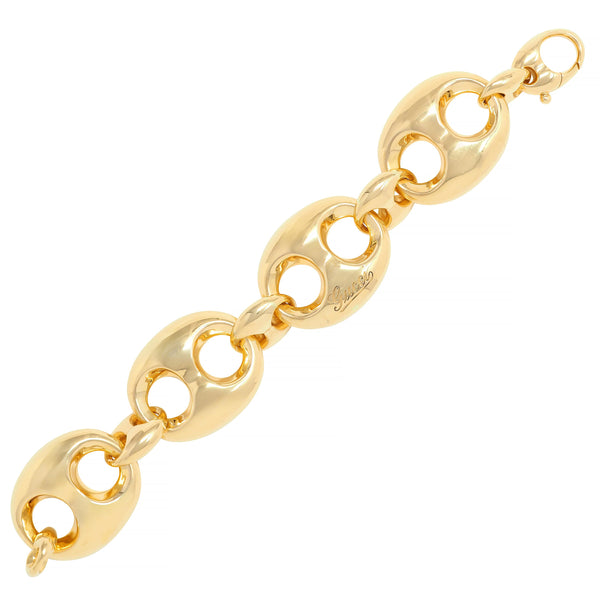 Gucci 2006 18 Karat Yellow Gold Puffed Mariner Link Bracelet