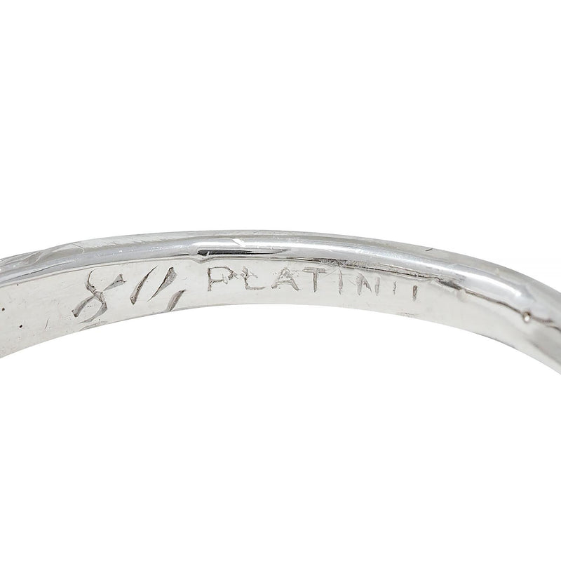 Edwardian 0.45 CTW Old European Diamond Platinum Bow Basket Engagement Ring