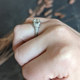 Art Deco 0.90 CTW Diamond Platinum Foliate Engagement Ring Wilson's Antique & Estate Jewelry