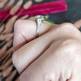 Art Deco 0.87 CTW Diamond Platinum Cushion Engagement Ring Wilson's Estate Jewelry