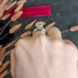 1950's Mid-Century 4.12 CTW Diamond Platinum Three Stone Ring GIA Wilson's Antique & Estate Jewelry