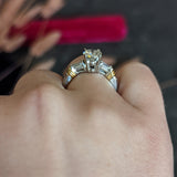 Contemporary 1.58 CTW Diamond Platinum 18 Karat Gold Engagement Ring Wilson's Antique & Estate Jewelry