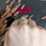 1950's Mid-Century 1.42 CTW Diamond Platinum Three Stone Engagement Ring GIA Wilson's Antique & Estate Jewelry