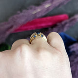Innovative Sapphire Diamond 18 Karat Gold Gemstone Ring Wilson's Antique & Estate Jewelry