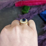 Vintage 7.20 CTW Sapphire Diamond 18 Karat Gold Cluster Ring Wilson's Antique & Estate Jewelry
