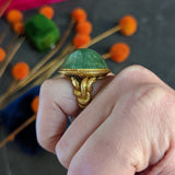 Substantial Emerald 22 Karat Gold Snake Gemstone Ring Wilson's Estate Jewelry