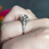 Belle Epoque 1.14 CTW Diamond Sapphire Platinum Bombe Engagement Ring GIA Wilson's Estate Jewelry