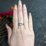 Early Art Deco Diamond 14 Karat White Gold Octagonal Bow Engagement Ring GIA Wilson's Estate Jewelry