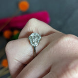 1950's Mid-Century 1.65 CTW Diamond 14 Karat White Gold Engagement Ring Wilson's Estate Jewelry