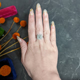 1930's Art Deco 1.40 CTW Diamond Platinum Geometric Dinner Ring GIA Wilson's Estate Jewelry