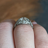 Edwardian 1.65 CTW Diamond Platinum Clover Engagement Ring Wilson's Estate Jewelry