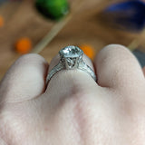 1930's Traub 1.02 CTW Diamond Platinum Orange Blossom Engagement Ring Wilson's Estate Jewelry