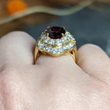 Vintage 4.88 Carat No Heat Spinel Diamond 18 Karat Gold Cluster Ring GIA Wilson's Estate Jewelry