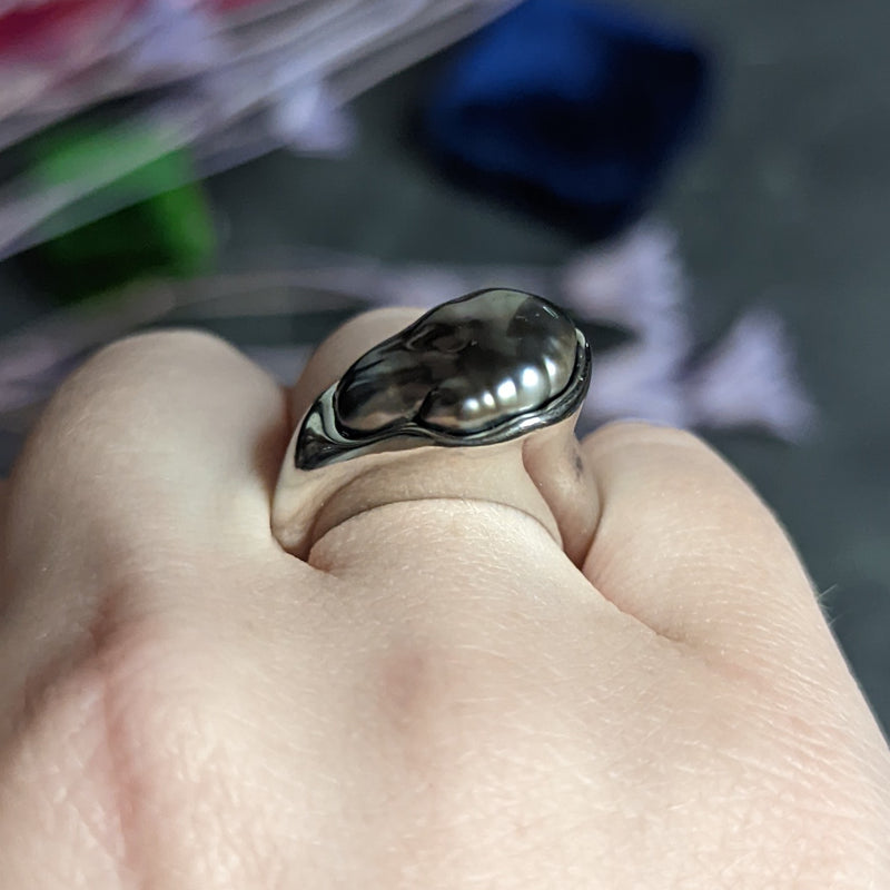 Cultured Pearl Ring Silver Blue Diamond Accents Pearl Engagement Ring |  Rings silver blue, Cultured pearl ring, White gold pearl ring