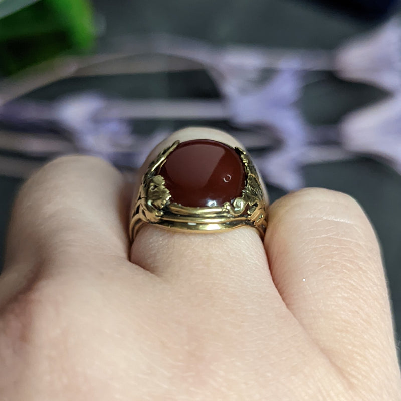 Sterling Silver Red Carnelian Ring (Handcrafted) | HEIDIJHALE