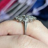 Art Deco Diamond Platinum Geometric Dinner Ring Wilson's Estate Jewelry